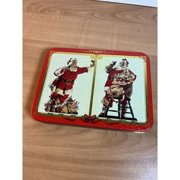 Coca-Cola Nostalgia Playing Cards Collectible Santa Tin - Picture 5 of 7